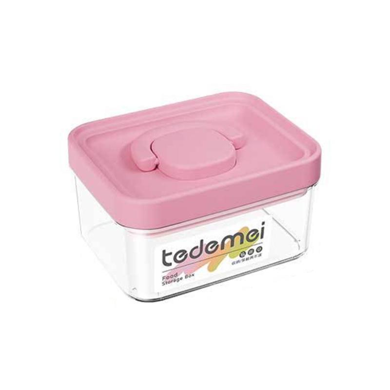 Convenient Stackable Box Multipurpose Kitchen Storage Boxes with Sealing Lids for Refrigerator and Drawer Organization розовый