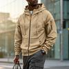 Men's Zip-Up Hooded Jacket with Raglan Sleeves for Fitness and Casual Wear