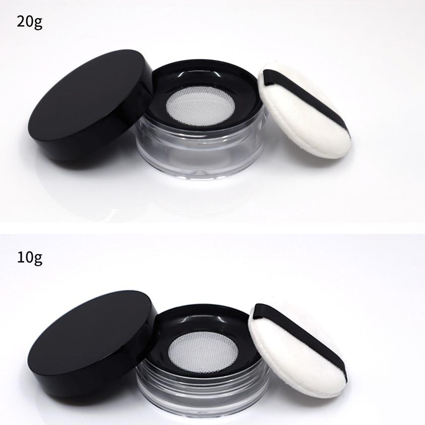 1pc 10g/20g Portable Plastic Powder Box Handheld Empty Loose Powder Pot With Sieve Mesh Cosmetic Travel Makeup Jar Container