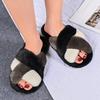 Fashion Cross Warm Fluffy Slippers Women Lightweight Flat Heels Slides Woman Autumn Winter Open Toe Comfortable Home Slippers