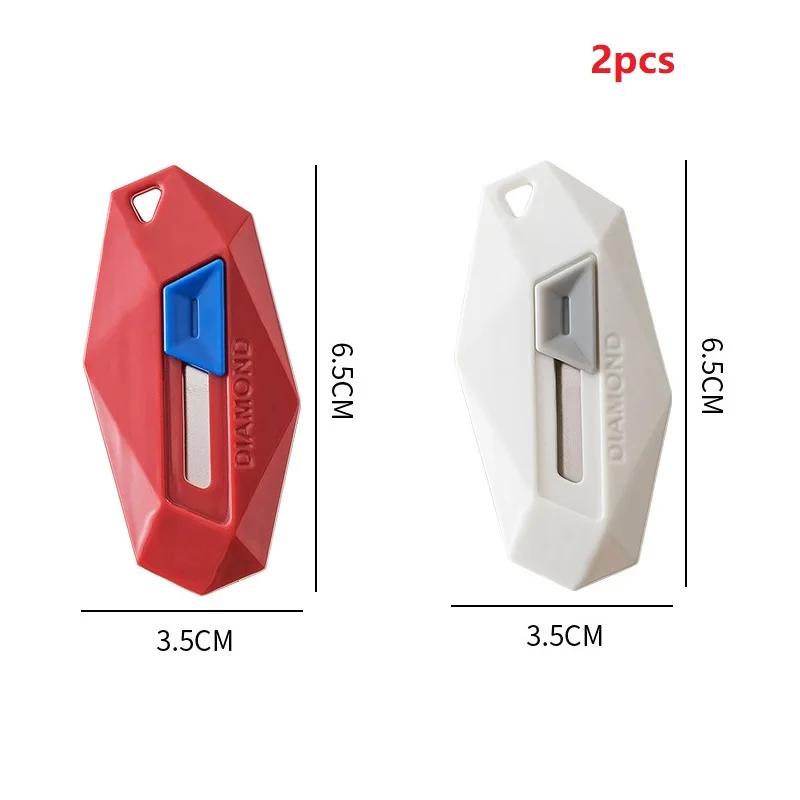 

Diamond Design Unbox Knife Safety Round Head Cutter Magnetic Carton Box Cutter For Opening Package Letter Utility Knife Set