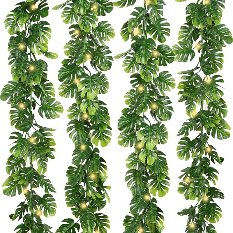 170cm Artificial Hanging Plants Fake Tropical Plants Vines Plastic Monstera Leaves Turtle Leafs for Garden Wedding Home Decor 5