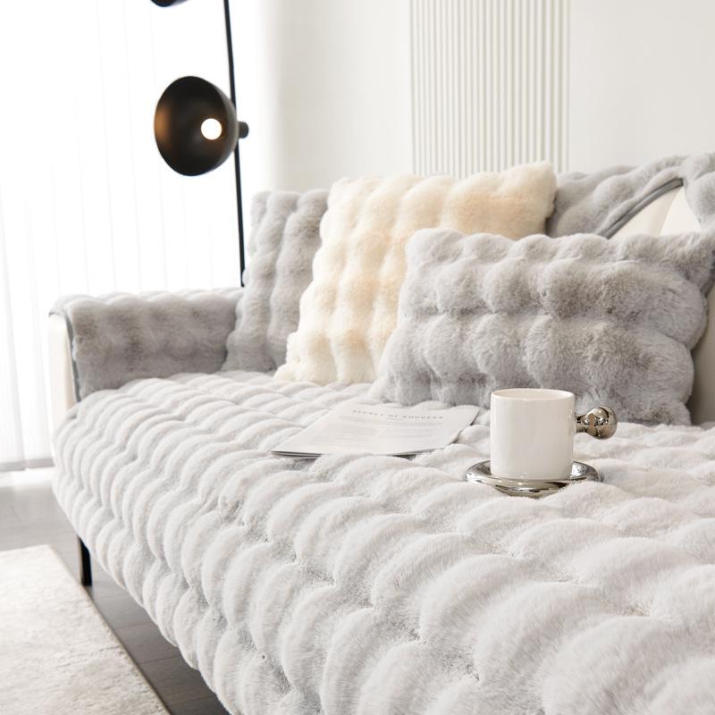 

Роскошная нескользящая подушка для дивана из искусственного кроличьего меха - Уютный зимний плюшевый чехол на сиденье 70x150 cm