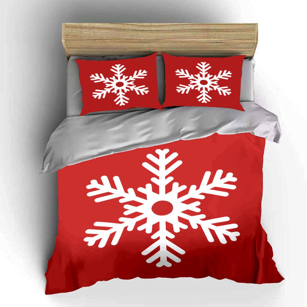 Winter-Themed Snowflake Decoration Bedding Set Exquisite Three-Piece Bedding Set Gift For Kids And Adults EU Twin 135X200cm&set