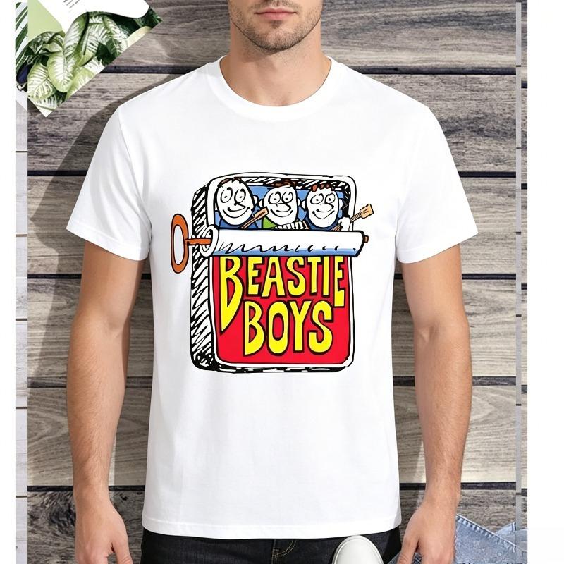 Retro Cartoon Beastie Boys Graphic Tshirt Old School Hip Hop Music Casual Tops Unisex Unisex Streetwear Beastie BoysHip HopRap