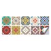 10-Pack European Style Floral Tile Wall Stickers for Living Room and Bathroom - Self-Adhesive PVC Crystal Film