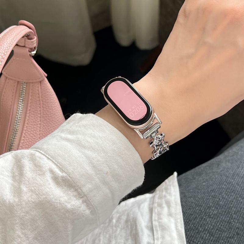 Luxury Leather Butterfly Strap For Xiaomi Mi Band 9 8 Smartwatch Band For Mi Band 8 9 Pro Sport Bracelet Wristband Replacement Red Mi Watch 4 Strap