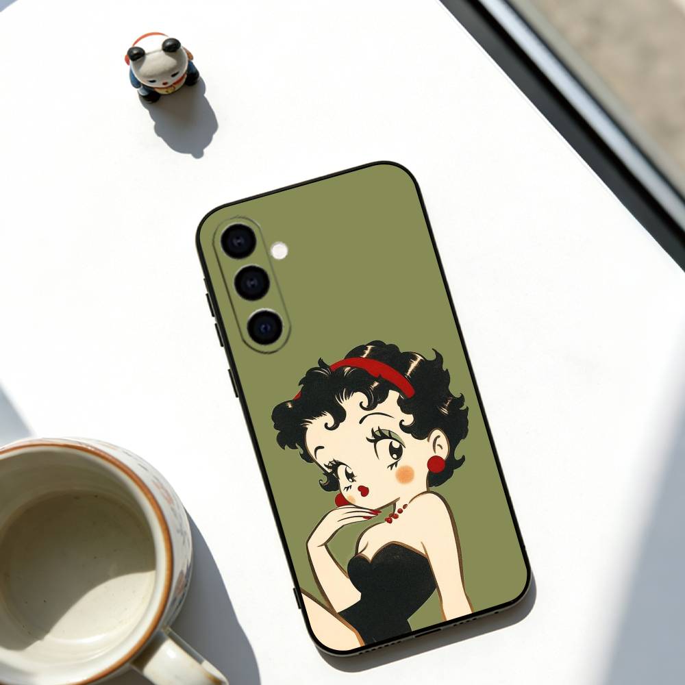 

Cartoon Betty Boop Phone Case Soft black For Samsung Galaxy A73,A72,A71,A70,A53,A52,A51 Samsung a42 5g