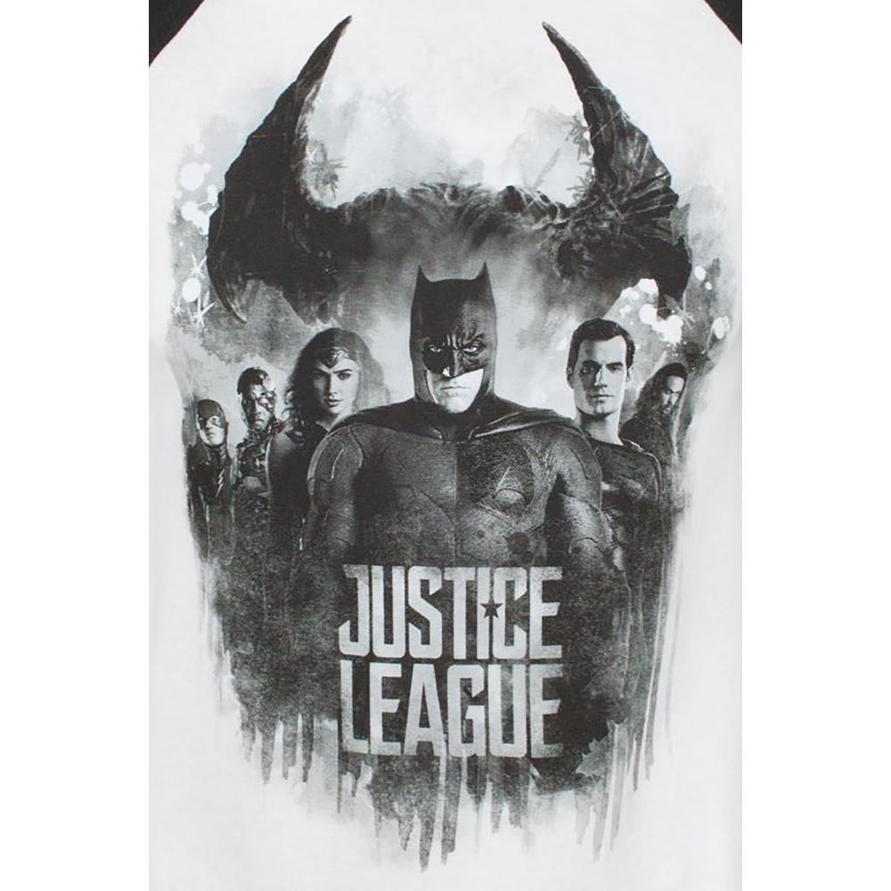 Justice League Mens Character Line Up Raglan T-Shirt