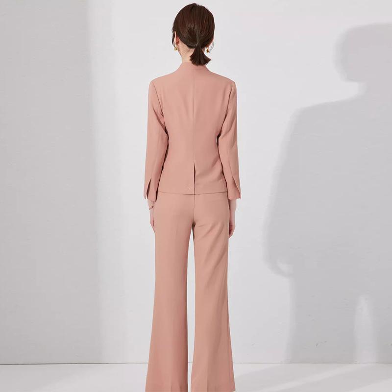 Aishangchen Women's Pink Suit Set: High-End, Professional, Temperament Goddess Style for Broadcasting and Hosting.