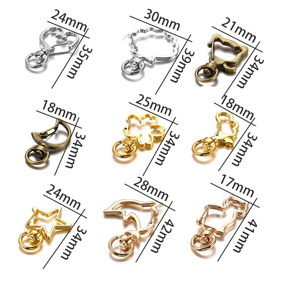 10pcs Cat Heart Snap Hook Trigger Clips Buckles for Keychain Lobster Lobster Clasp Hooks for Key Ring Clasp Jewelry Accessories