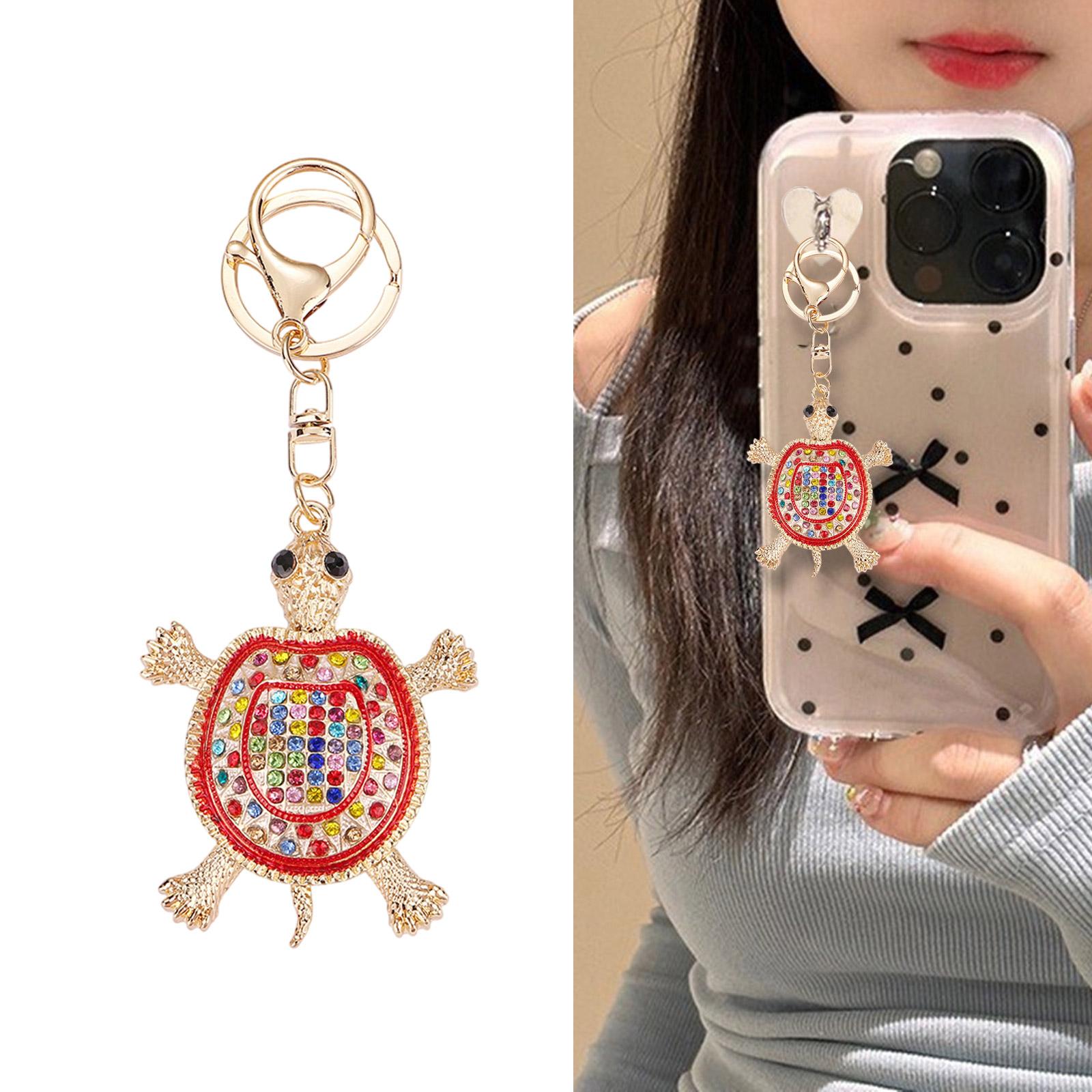 

Multipurpose Turtles Rhinestones Keyring Bag Charm Glitter Keychain for Women and Girls with Stylish Pendant Designs різнокольоровий