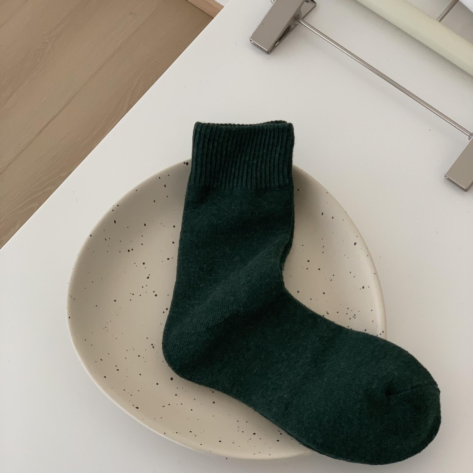 

Thickened Socks, Men S Terry Socks, Winter Wool Socks, Thick Anti-Odor And Warm Adult Stockings One size fits all зелений