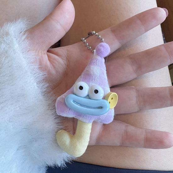 Large Mouth Cartoon Doll Keychain Bag Hanging Decoration Rich Macaron