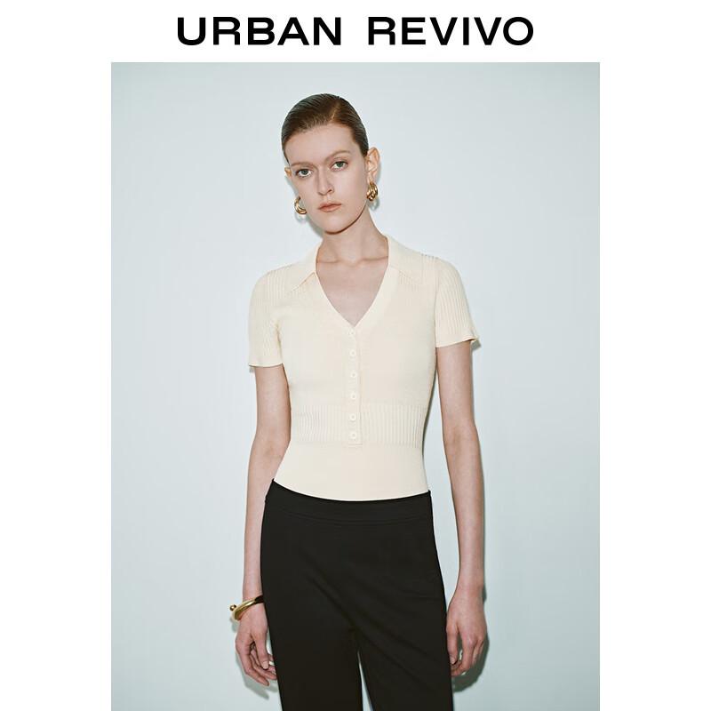 UR Women's Modern Patchwork Short-Sleeve Knit Top