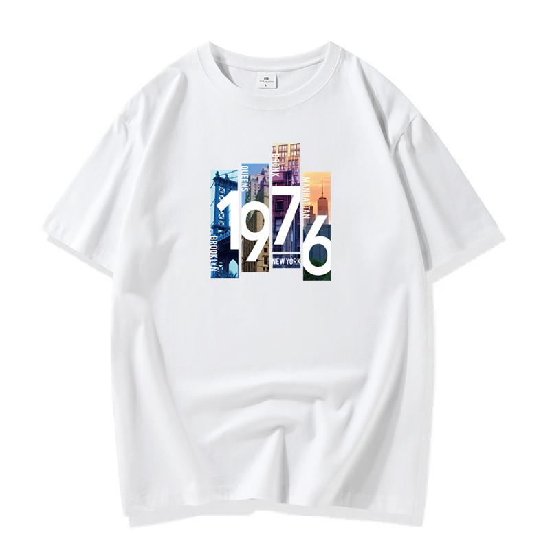 1976 Pure Cotton Men's Short-sleeved T-shirt S-6XL