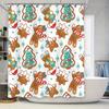 Christmas Shower Curtain Christmas Tree Pattern Waterproof Bathroom Decor Washable Fabric Home Textile Gift