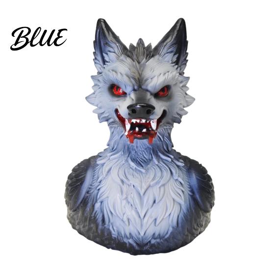 Dark Style Resin Desktop Decor 3D Printed Wolf Duck Collectible Figurine Halloween Striking Wildlife Desk Decor Creepy Gothic Party Booth