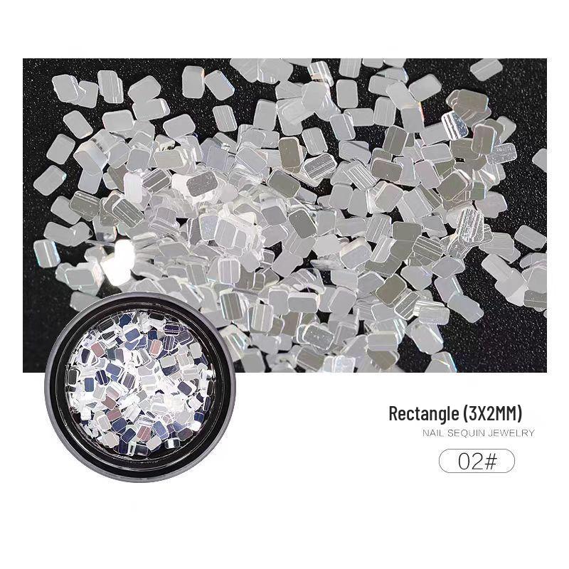 Silver White Mirror Nail Art Sequins - Brilliant, Shining, and Beautiful Nail Decorations.