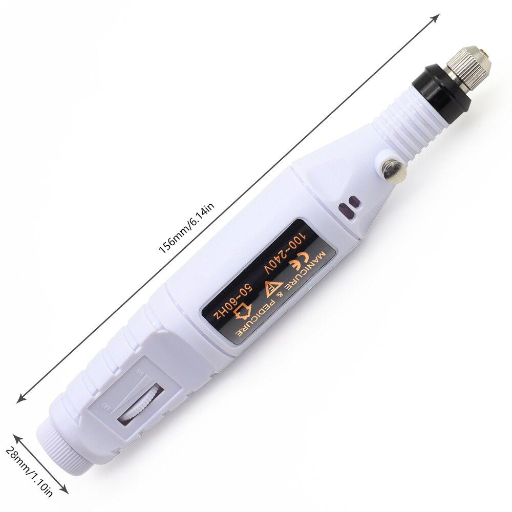 Kit de mașină de manichiură electrică profesională pentru găurit pentru unghii Dispozitiv de îndepărtare a stiloului pentru unghii Instrumente de lustruit Kit de echipament puternic pentru unghii