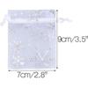 Organza Bags for Christmas,100 PCS White Organza Gift Bags,2.7'' x 3.5'' Organza Pouches with Drawstring for Christmas,Wedding Favour Jewelry Pouch Ba