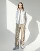 Apostrophe Comma Glossy Angle Pocket Padded Vest (Dark Grey)