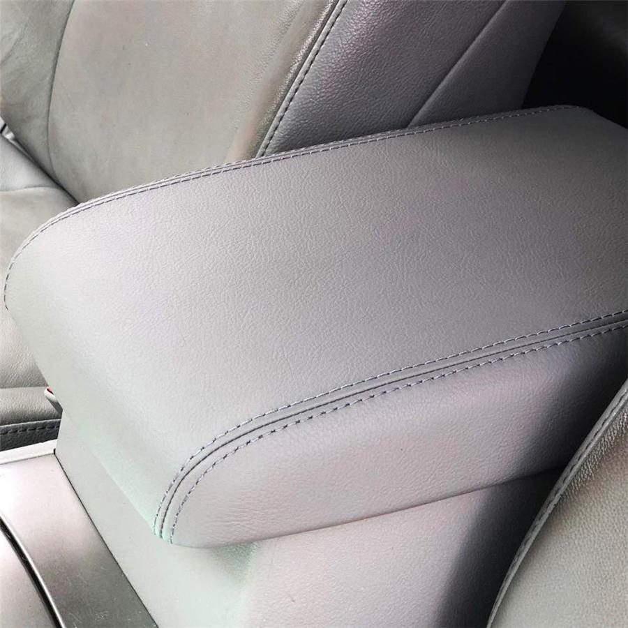 Console Lid Armrest Cover Fits For Toyota Highlander 2008-2013 Gray Leather