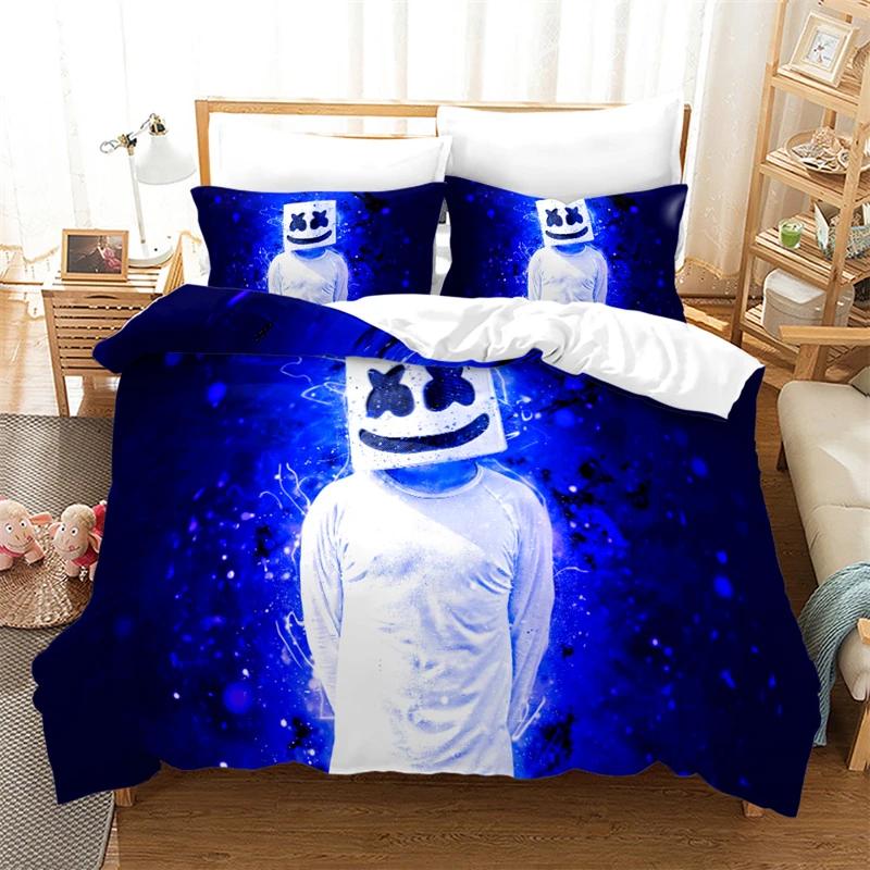 Popular DJ Marshmello 3d Bedding Set Duvet Cover Set Pillowcase Bedclothes Twin Full Queen King Size Bed Linen Set Home Textiles