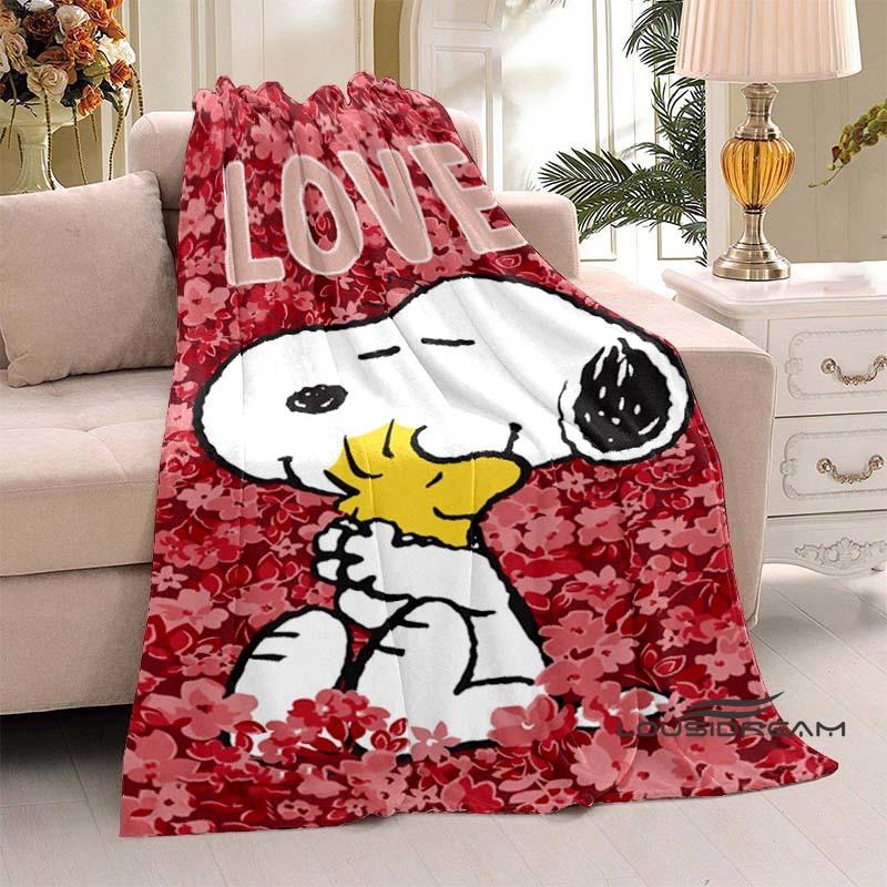 3D-Printed Classic Comic Theme Snoopy Fluffy Blanket Home Decor Collection: Sofa Throws & Shawls, Camping Blankets