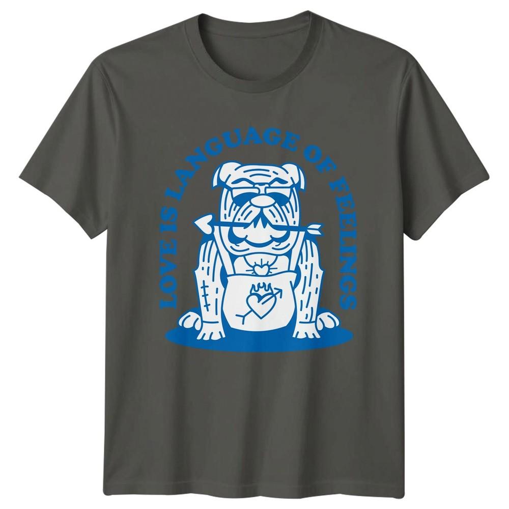 Love Is Language Of Feelings TShirt Bulldog Valentines Gift For Him And Her S