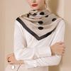 Soft Women's Silk Scarf 90cm Hijab Shawl Wraps Simple Dot Print Silk Scarf  Headkerchief