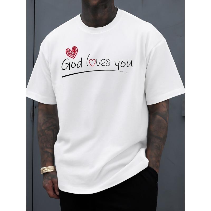Мужская футболка европейского размера - Белая, с круглым вырезом, коротким рукавом, повседневная, уличный стиль, с религиозным принтом, дышащая ткань, подходит для повседневной носки S