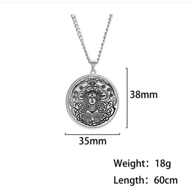 Severská mytologie Freya Bohyně a Láska Krása Amulet Vzor Nerezová ocel Přívěsek Náhrdelník