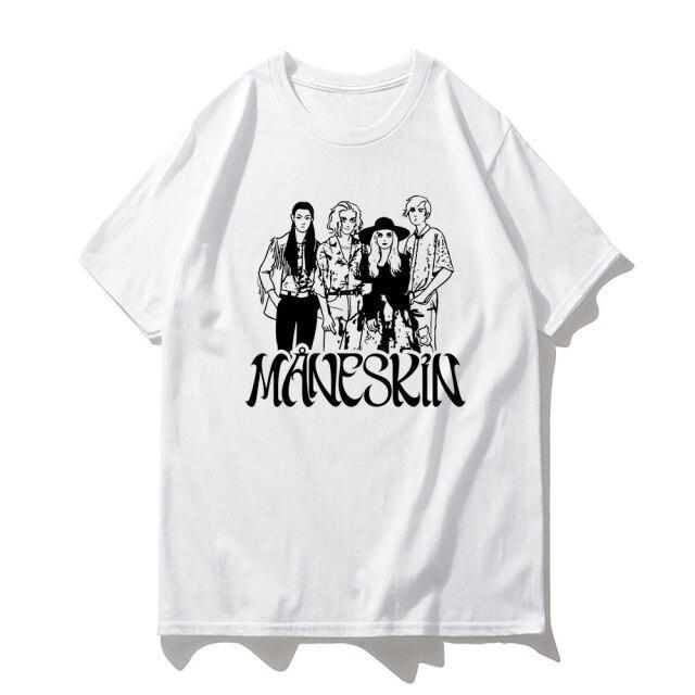 New Popular Måneskin Music Band Gift For Fans White S5XL Shirt HK034 Unisex T-Shirt XXL