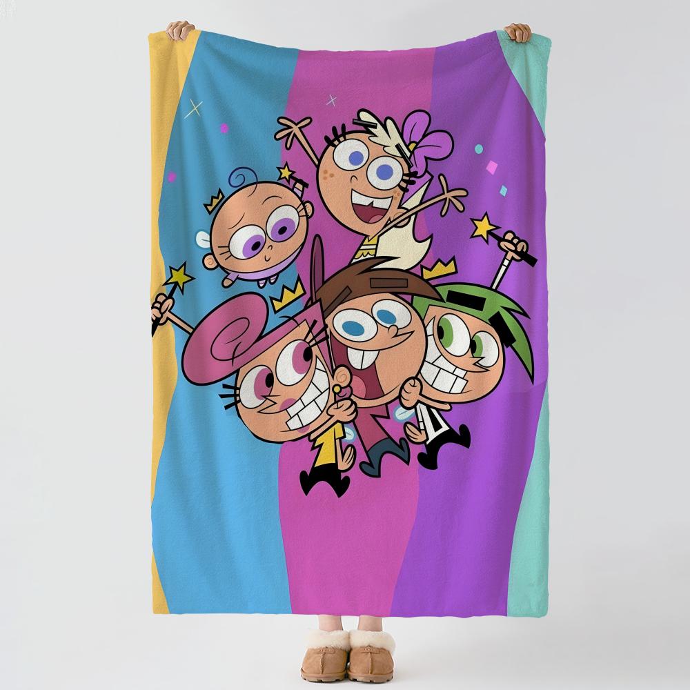 Cartoon T-The Fairly Odd Parent-T Throw Thick Comfort Flannel Quilt, Multi-scene Use Indoor Outdoor Daily Nap