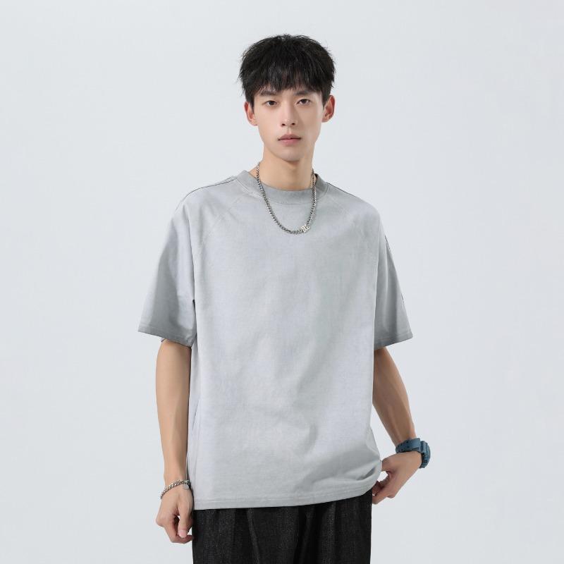 Men's Solid Color Crew Neck Short Sleeve T Shirt Loose Casual Basic Daily Summer Streetwear Top