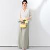 French Style Merino Blend V-Neck Knit Cardigan