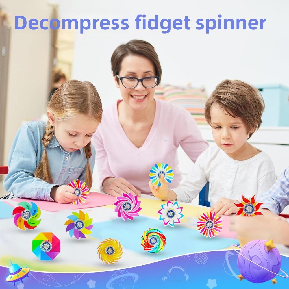 5/10/20Pcs Mini Rainbow Fidget Spinner Sensory Stress Relief Toys For Kids Birthday Party Favor Classroom Prize Bag Stuffer