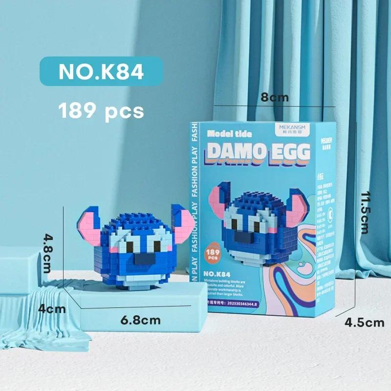 Stitch LinaBell Hello Kitty Sanrio Construction Blocks Damo Egg Cartoon Figrues Bricks Children's Assembly Playthings Model Present