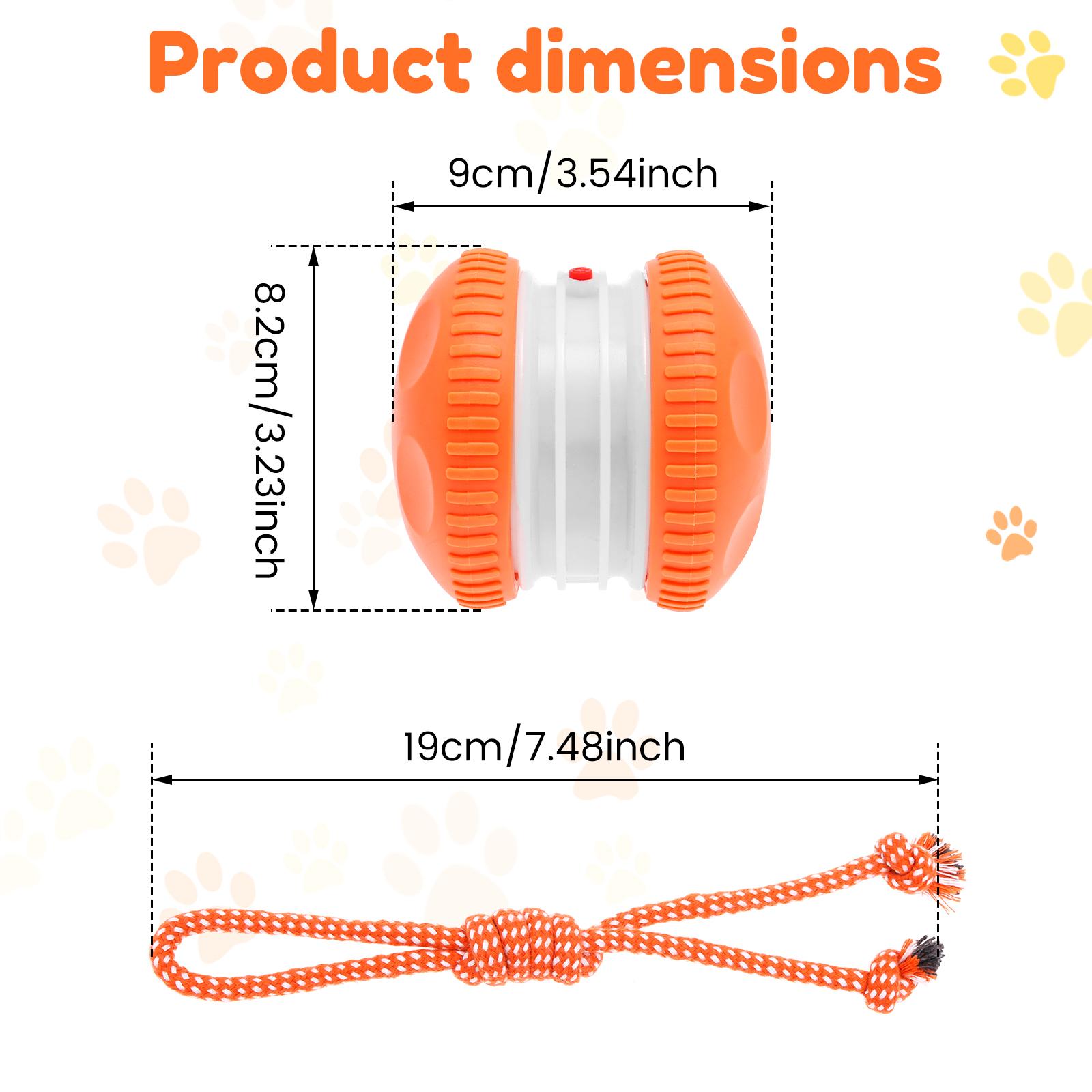 Interactive Dog Toy 2 Speed Mode Moving Cat Dog Toy with Rope Motion Activated Automatic Moving Pet Toy Ball Pet Supplies