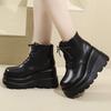 British style thick-soled heightened Martin boots women's autumn new fried street muffin bottom high-heeled wedge-heeled short boots ins