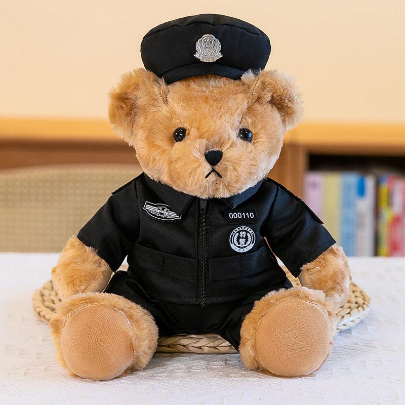 Firefighter Police Teddy Bear Plush Toy - Little Bear Cushion Wedding Gift