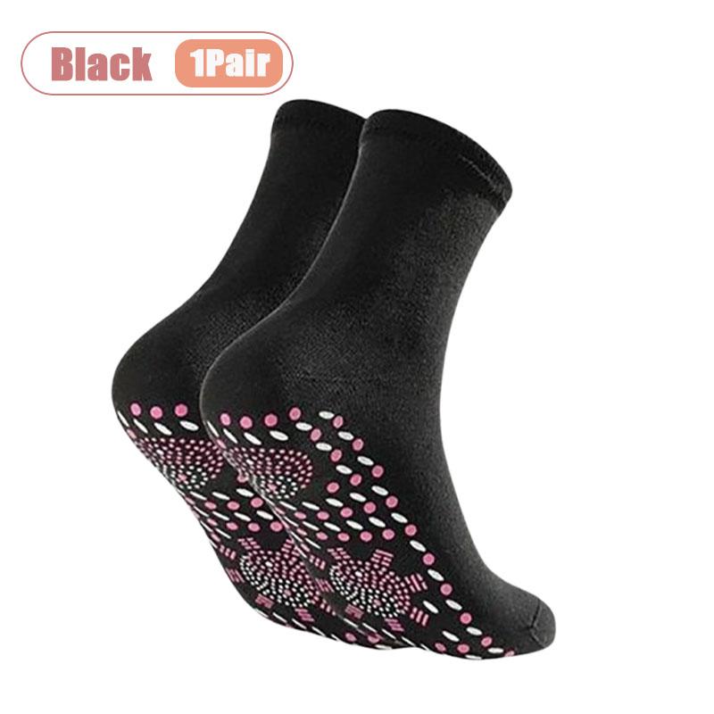 

Winter Self Heating Tourmaline Massage Socks Warm Cotton Anti Slip Floor Socks Absorbent Mid Calf Design Perfect Christmas Gift