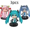 Anime Nueva Figura de Hatsune Miku Mini Adornos de Personaje Kawai Rosa Verde Hatsune Decoración de Escritorio para el Hogar Juguete para Adultos Regalo de Cumpleaños para Niño