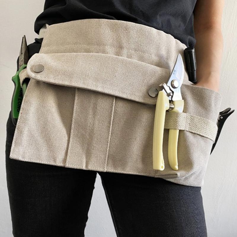 Canvas Electrician Tool Belt Pouch Carpenter Construction Holder Pockets Organizer Quick Release Buckle Waist Belts