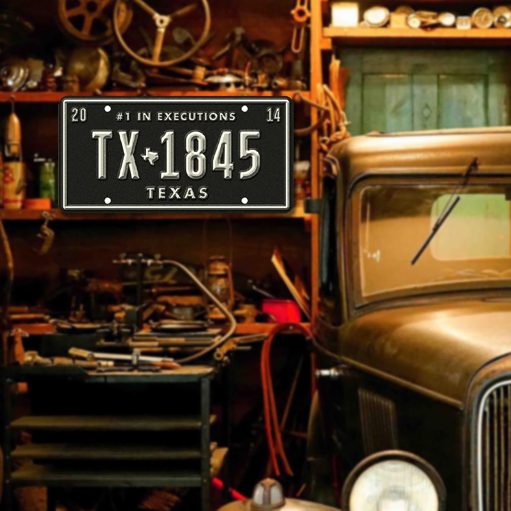 Vintage-Metallplatte Lizenz Rechteckig Eisen Gemälde Wandkunst Heimdekoration 30