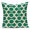 Polyester Green Geometric Stripe Wave Pillow Cover Decoratives Sofa Home Cushion Cover For Bedroom Living Room Decoration