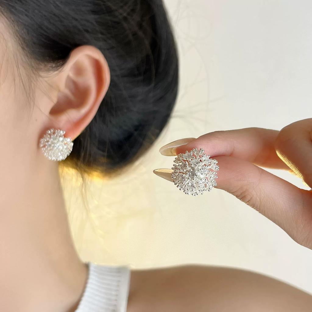 925 Silver Vintage Earrings For Women Trendy Simple Bump Flower Earring Jewelry Prevent Allergy Party Accessories Gift