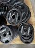 In Stock Black Anti-Slip Decagonal Barbell Plates for Home Gym Use - Wear-Resistant, Four-Hole Design