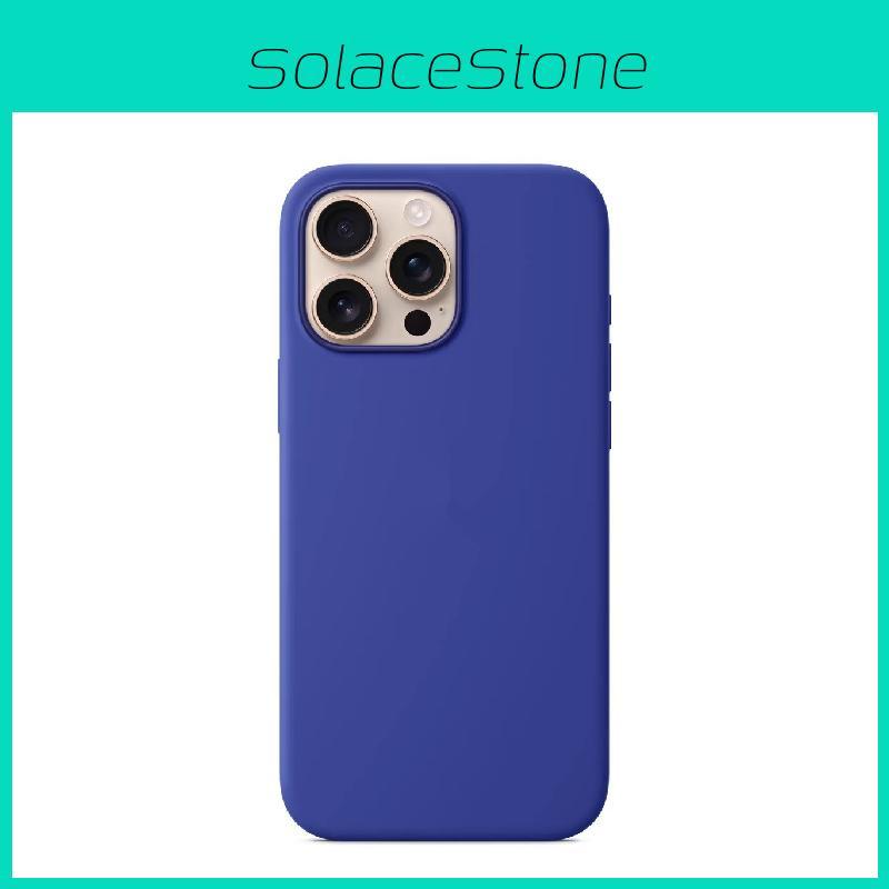 For Iphone16 Pro Solid Color Magnetic Silicone Phone Protective Case With Logo For Enhanced Protection